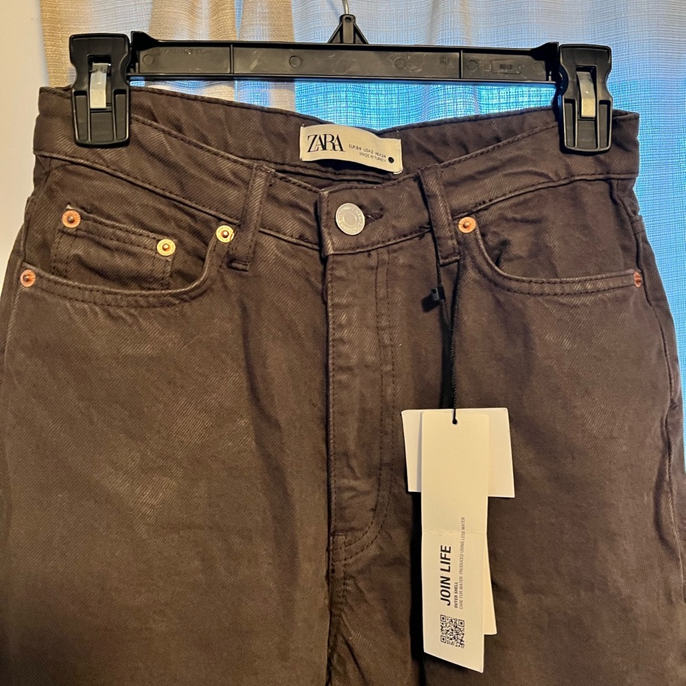 NEVER WORN ZARA brown baggy pants with slit at end🤎 #zara #baggypants #90s #y2k